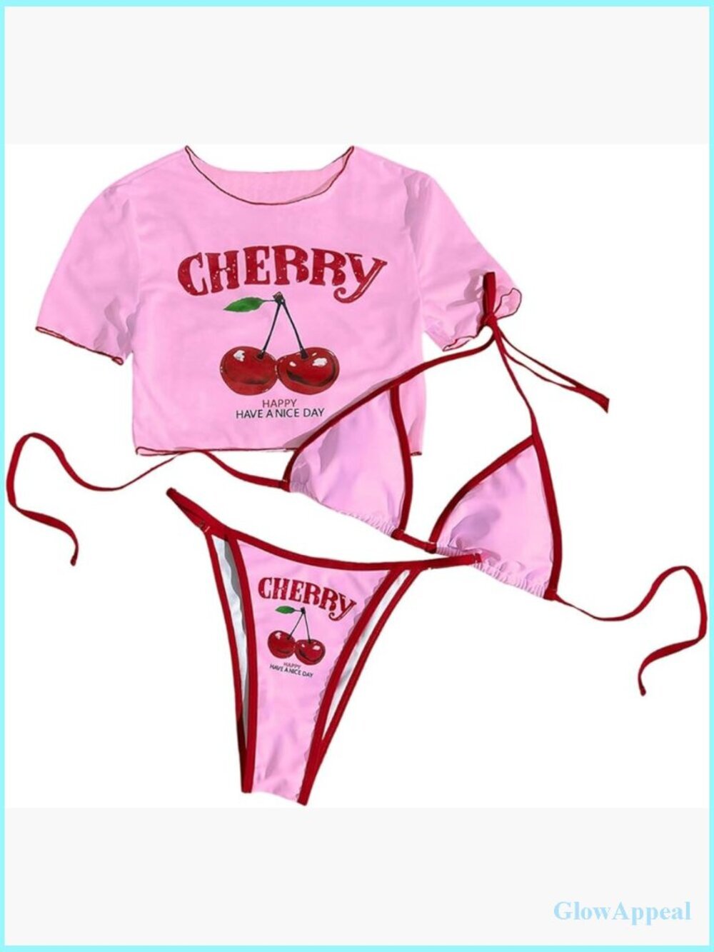 Cheeky Halter Bikini Set with Cover Up Top - Medium